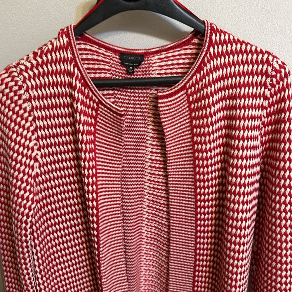 Talbots Red And White Patterned Jacket - image 4